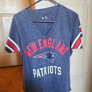 NFL Team Apparel Heathered Blue V-Neck T-Shirt